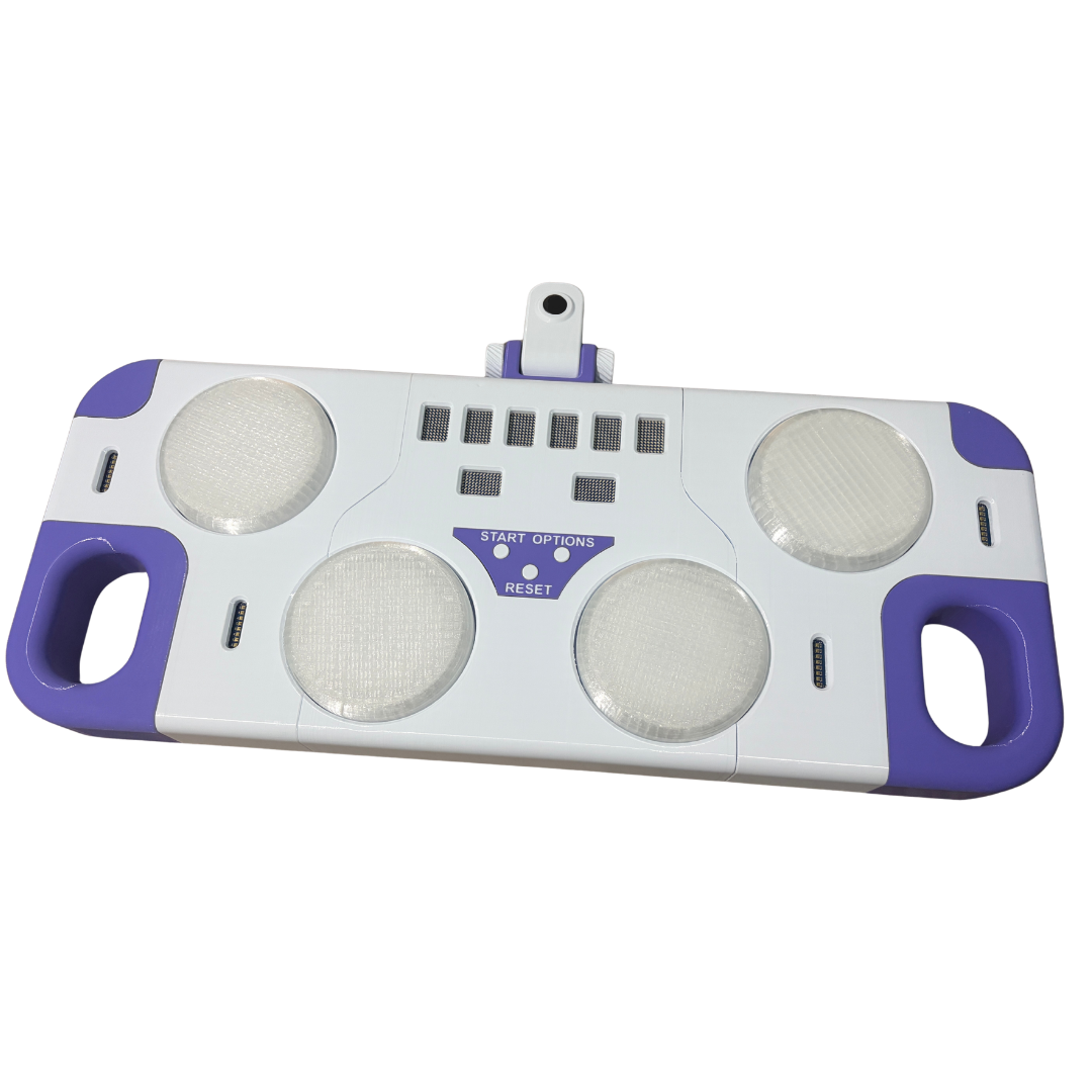 The Reflexes Machine console with its four arcade buttons